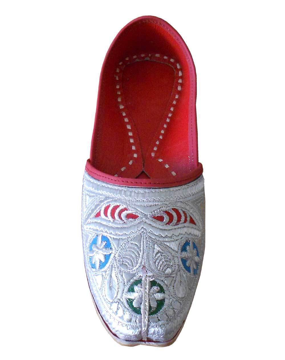 Men Shoes Indian Sherwani Leather Mojaries Punjabi Jutties Loafers & Slip Ons Flip-Flops Flat US 8-9.5