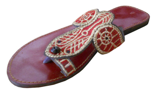 By Kalra Creations Women Slippers Indian Handmade Indian Leather Mojaries Casual Jutties Flip-Flops Flat US 5