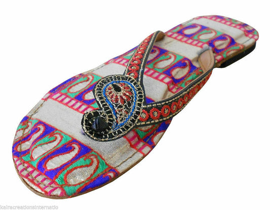 By Kalra Creations Women Slippers Indian Handmade Traditional Flip-Flops Designer Slipper Flip-Flops Flat US 5-8