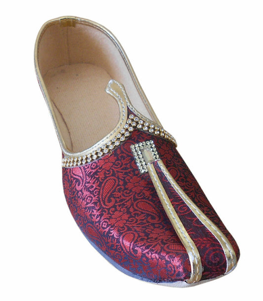 By Kalra Creations Men Shoes Mojaries Loafers & Slip Ons Groom Khussa Groom Maroon Flip-Flops Flat US 6/7