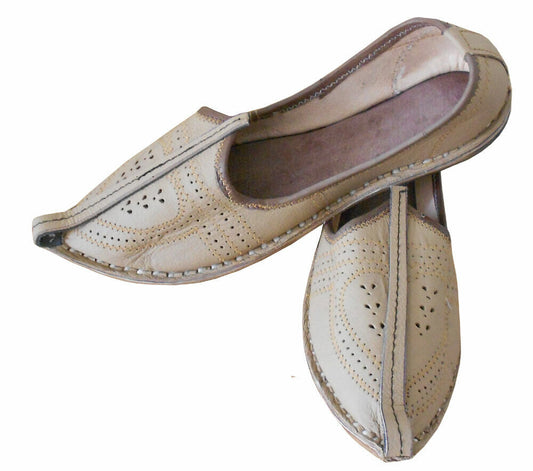 By Kalra Creations Men Shoes Handmade Leather Khussa Ethnic Traditional Jutties Camel Mojaries Flip-Flops Flat US 8