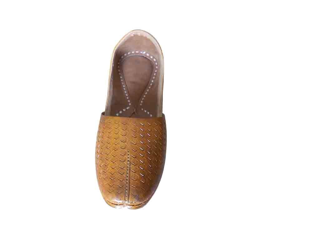 Men Shoes Mojaries Leather Mojaries Indian Loafers Handmade Brown Punjabi Jutties Flip-Flops Flat US 7-10
