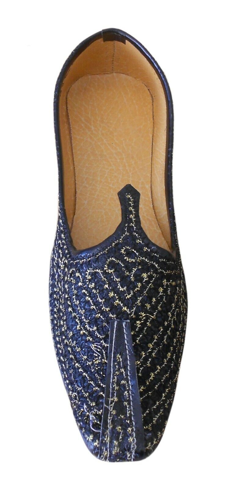 Men Shoes Indian Black Mojaries Wedding Khussa Jutties Loafers & Slip Ons Flip-Flops Flat US 6-8