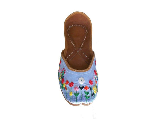 By Kalra Creations Women Shoes Indian Handmade Leather Mojaries Punjabi Brown Jutties Flip-Flops US 5.5-8.5