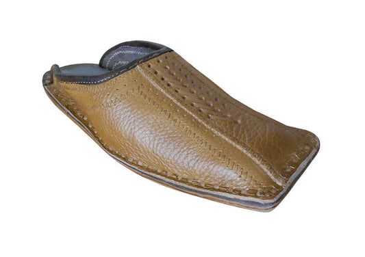 By Kalra Creations Men Slippers Traditional Jutties Handmade Clogs Leather Brown Mojaries Flip-Flops US 8