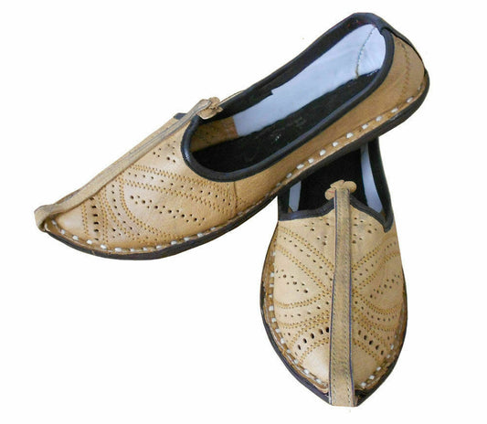 By Kalra Creations Men Shoes Traditional Jutties Indian Handmade Leather Camel Mojaries Flip Flops Flat US 7