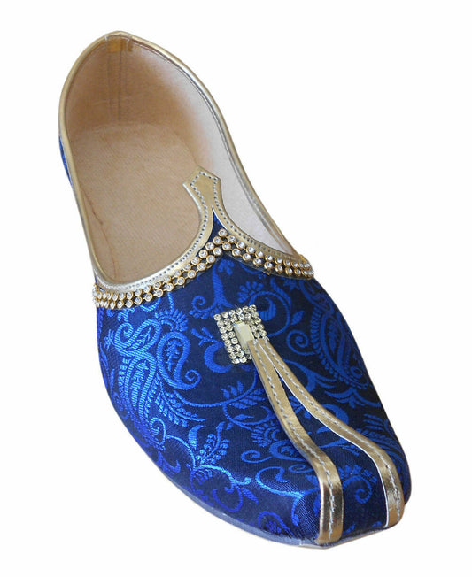 Men Shoes Indian Handmade Sherwani Loafers Sky Blue Jutties Loafers & Slip Ons Flip-Flops Flat US 6