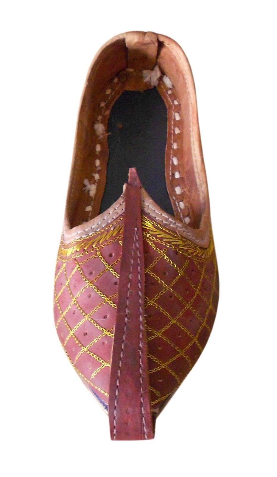 Men Shoes Traditional Leather Brown Jutties Espadrilles Mojaries Flip-Flops US 8
