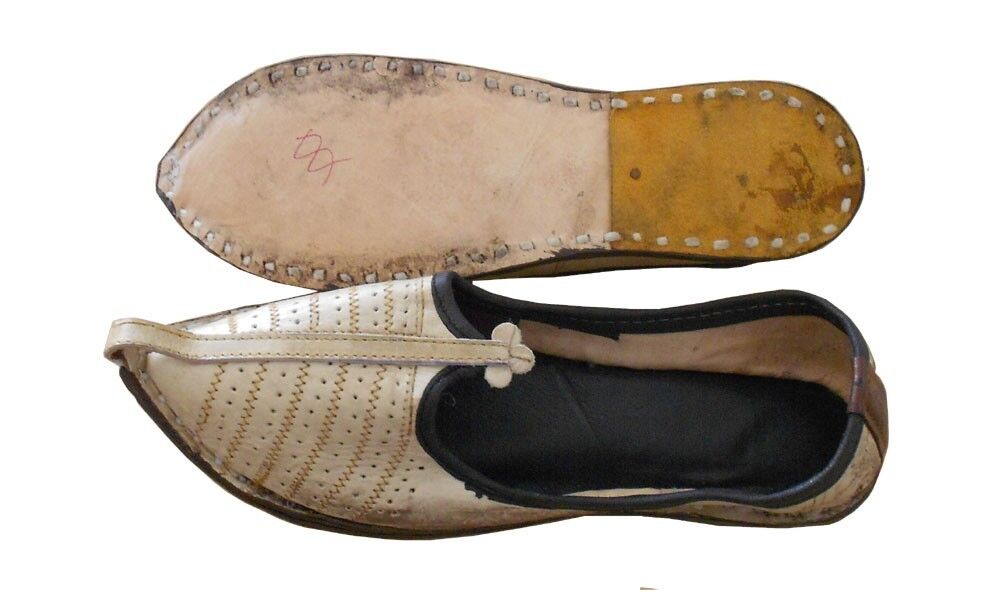 Men Shoes Traditional Leather Mojaries Indian Handmade Jutties Casual Flip-Flops Flat US 10