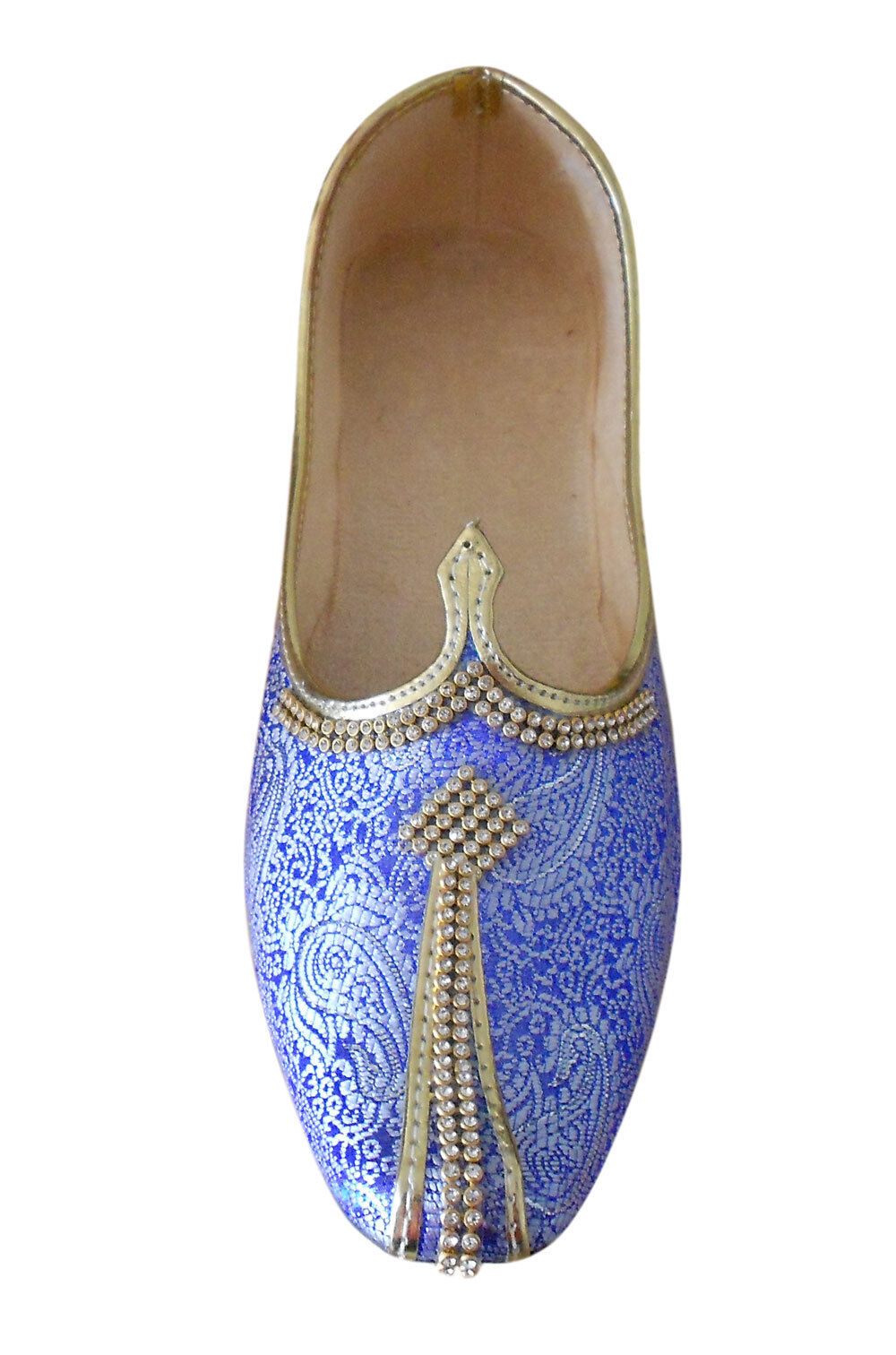 Men Shoes Handmade Groom Sky-Blue Jutties Loafers & Slip Wedding Mojaries Flip-Flops Flat US 6-11