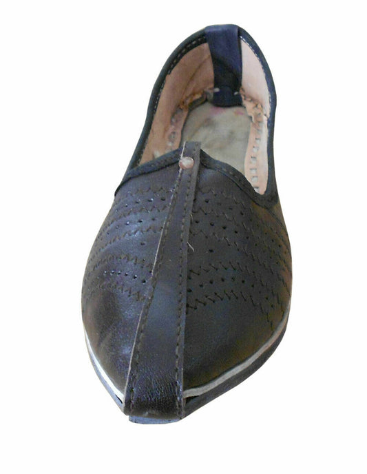 Men Shoes Traditional Mojaries Indian Jutties Handmade Leather Khussa Flip-Flops Flat US 8