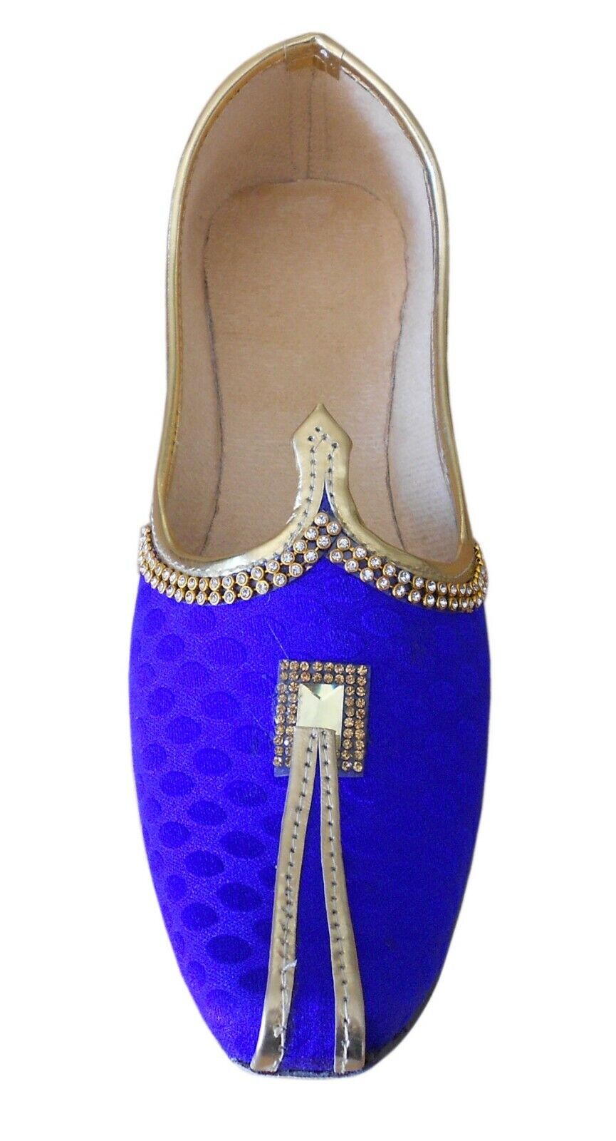 Men Shoes Wedding Indian Mojaries Blue Khussa Groom Jutties Loafers & Slip Ons Flip-Flops Flat US 6-9