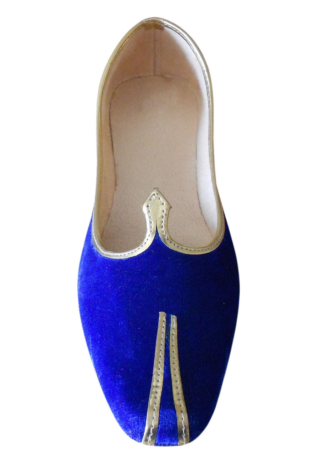 Men Shoes Sherwani Mojaries Indian Jutties Groom Blue Khussa Loafers & Slip Ons Flip-Flops Flat US 6-10