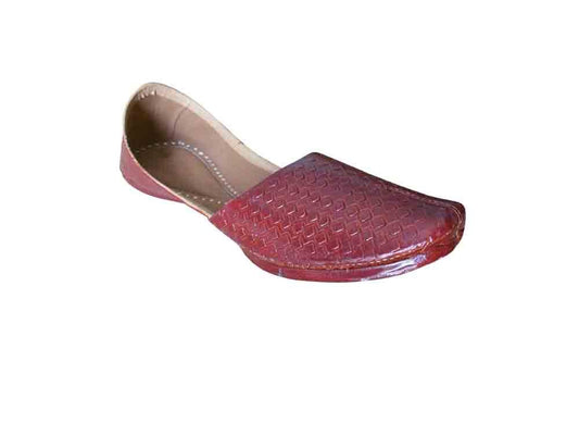 By Kalra Creations Men Shoes Traditional Jutties Indian Handmade Cherry Traditional Khussa Leather Mojaries Flip-Flops 6-10