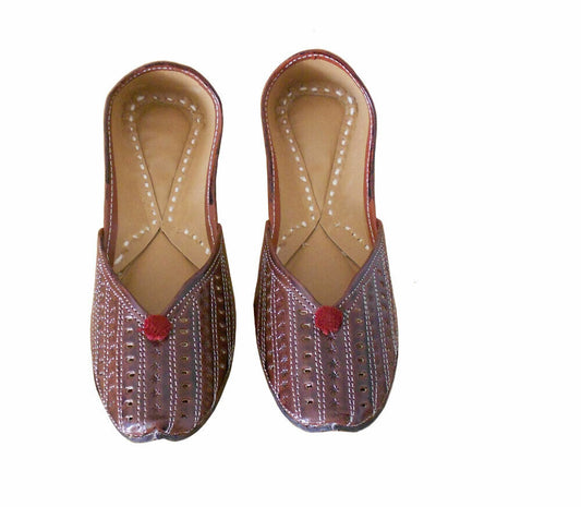 Women Shoes Indian Casual Ethnic Handmade Mojaries Leather Jutties Flip-Flops Flat US 5.5