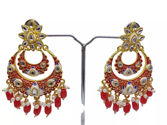 Women Earrings Indian Bollywood Rose Gold Plated Valentine's Day Gift