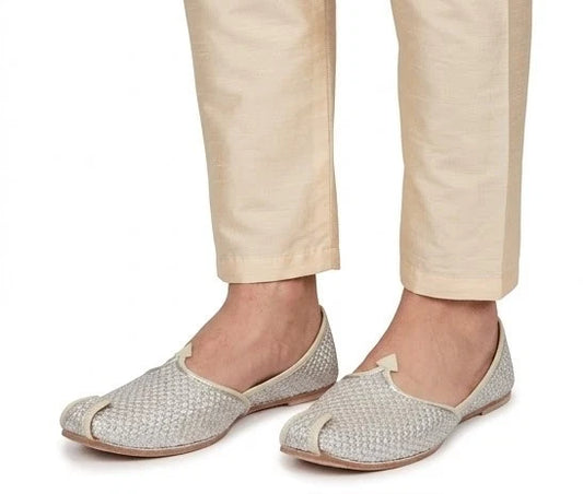 Men Handmade Aladdin Khussa Shoes Traditional Mojari