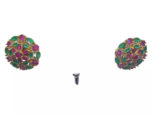 Women Earrings Jewelry Indian Gold Tone Tops Style Copper By Kalra Creations