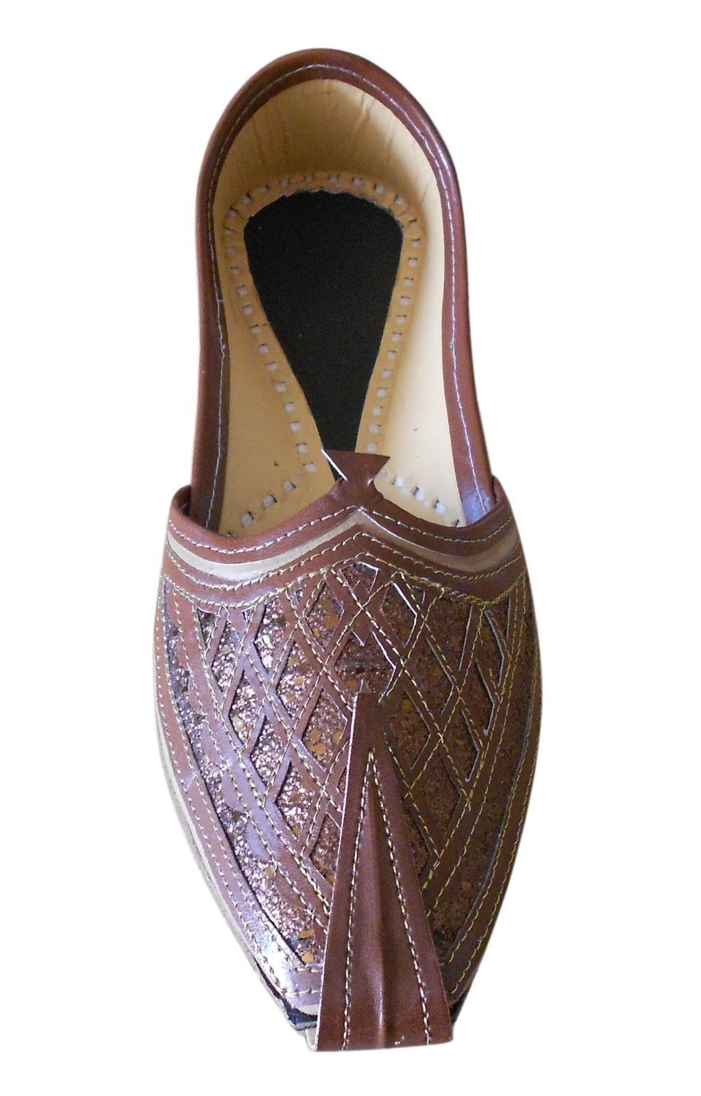 Men Shoes Indian Punjabi Mojaries Indian Handmade Punjabi Khussa Leather Jutties Flip-Flops US 7-9