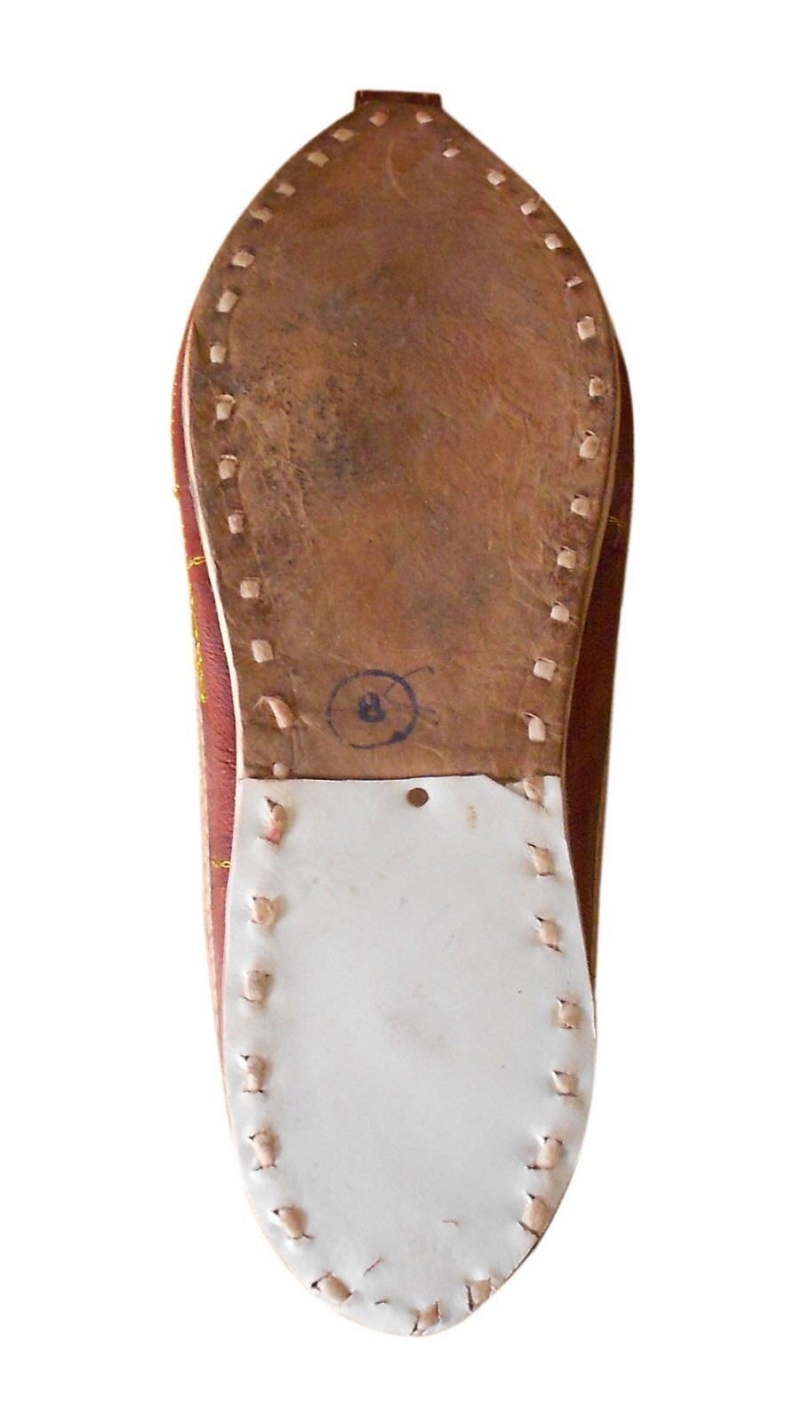 Men Shoes Traditional Leather Brown Jutties Espadrilles Mojaries Flip-Flops US 8