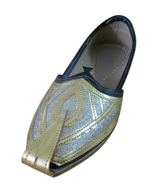 Men Shoes Indian Casual Jutties Handmade Leather Groom Mojaries Black Flip-Flops US 7-10