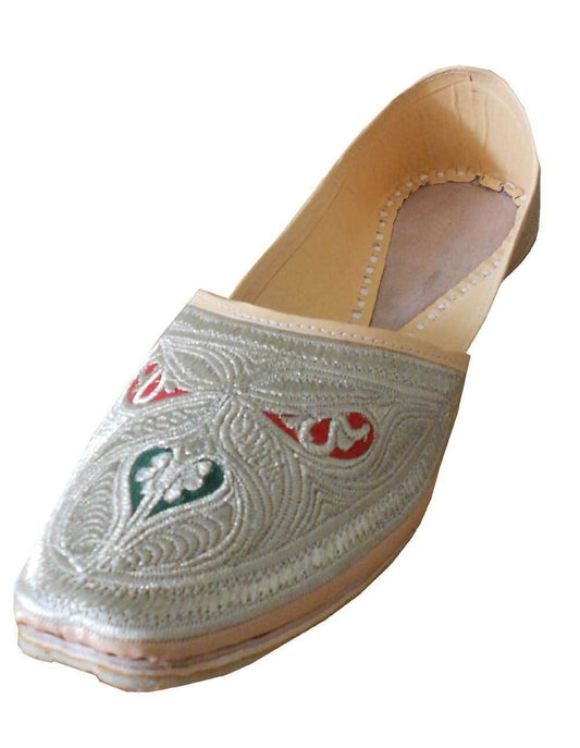 Men Shoes Traditional Handmade Leather Mojaries Punjabi Indian Cream Jutties Flip-Flops US 10
