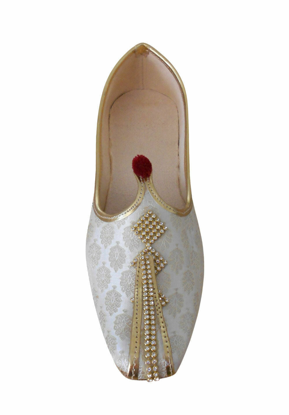 Men Shoes Indian Jutties Sherwani Mojaries Wedding Cream Loafers & Slip Ons Flip-Flops Flat US 7