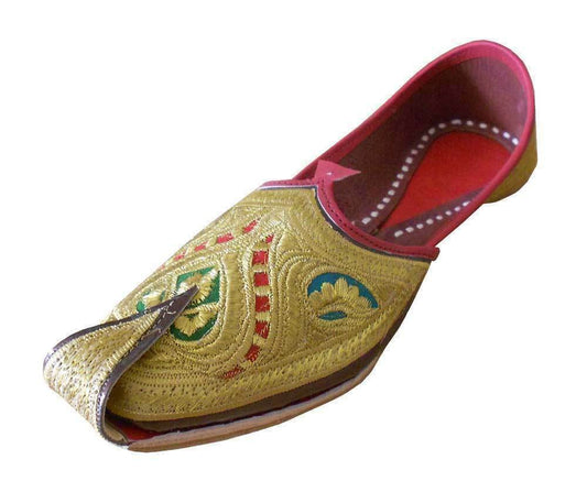 By Kalra Creations Men Shoes Traditional Handmade Leather Mojaries Espadrilles Brown Jutties Flip-Flops Flat US 9