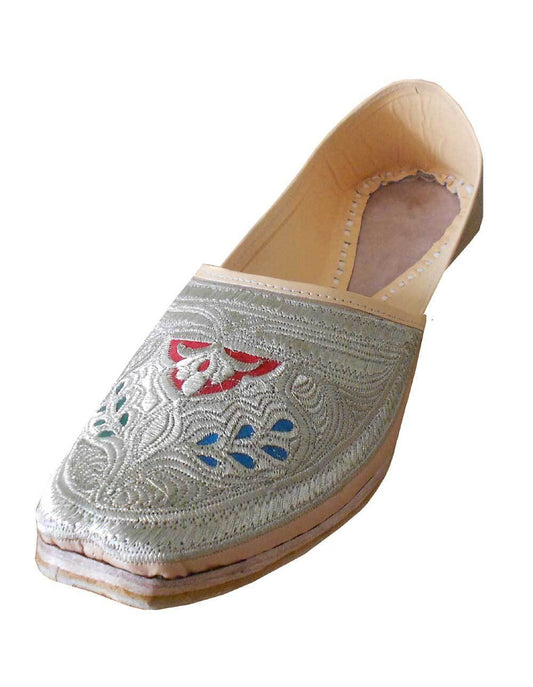 By Kalra Creations Men Shoes Handmade Casual Jutties Sherwani Leather Mojaries Indian Cream Khussa Flip-Flops Flat US 11