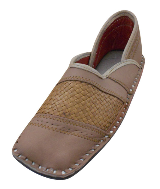 Men Shoes Handmade Leather Mojaries Leather Brown Indian Loafers & Slip Ons Jutties Flip-Flops US 9-11