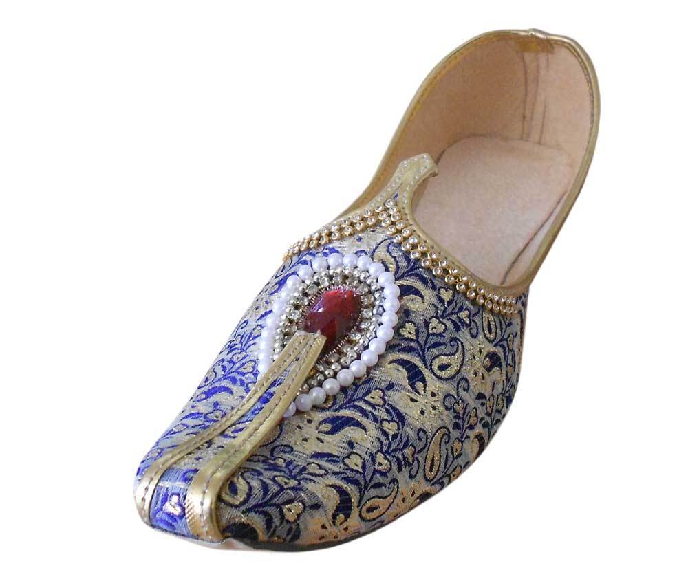 Men Shoes Traditional Wedding Handmade Punjabi Khussa Designer Jutties Flip-Flops Flat US 6-9