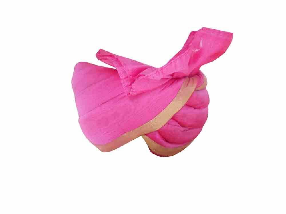 Men Hat Indian Banarasi Silk Turban Wedding Pink Pagri Handmade Pag Safa Top