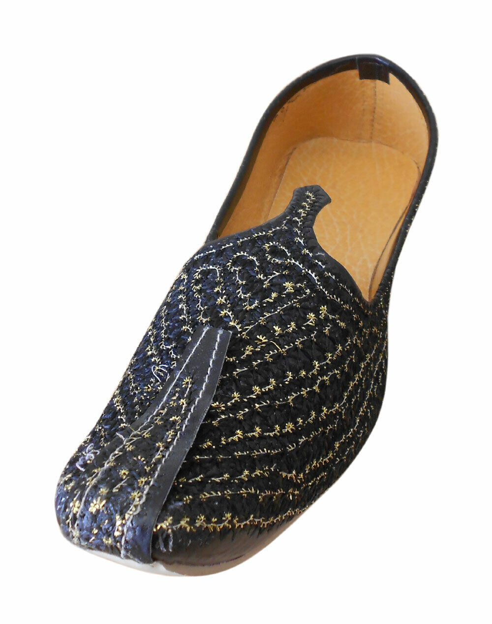 Men Shoes Indian Black Mojaries Wedding Khussa Jutties Loafers & Slip Ons Flip-Flops Flat US 6-8