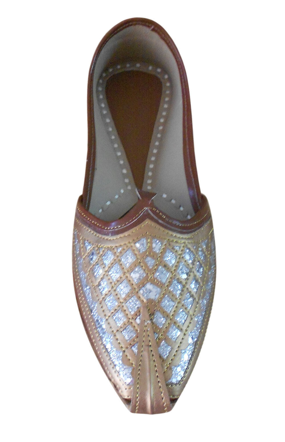 Men Shoes Indian Leather Mojaries Brown Handmade Khussa Espadrilles Jutties Flip-Flops US 7-9
