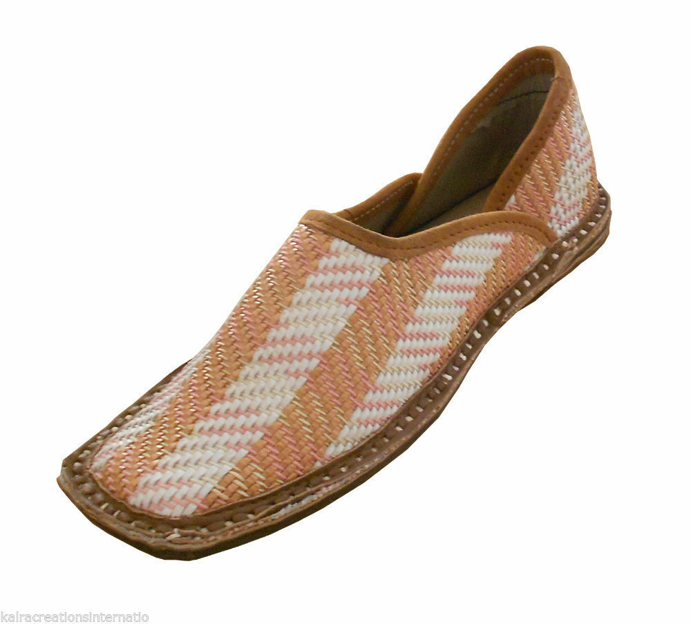 Men Shoes Indian Handmade Mojaries Traditional Multi-Color Jutties Loafers Khussa Flip-Flops Flat US 7