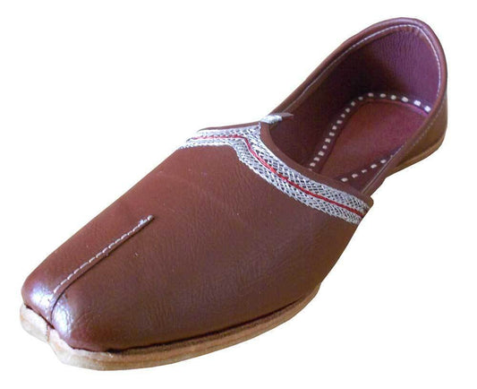Men Shoes Casual Jutties Indian Khussa Handmade Leather Mojaries Flip-Flops Flat US 8-11
