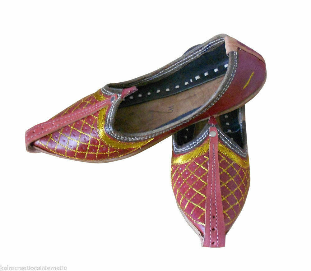 Men Shoes Indian Traditional Handmade Leather Mojaries Brown Jutties Espadrilles Khussa Flip-Flop Flat US 7/8