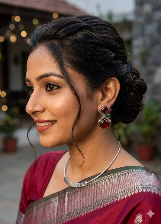 Women Earrings Tops Jewelry Indian Bollywood Style Bridal Brass Earrings