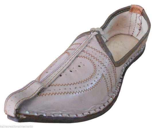 Men Shoes Casual Mojaries Indian Khussa Handmade Jutties Leather Mojaries Flip-Flops Flat US 7