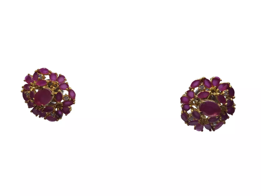 Women Earrings Jewelry Bollywood Gold Tone Tops Style Bridal Copper By Kalra Creations