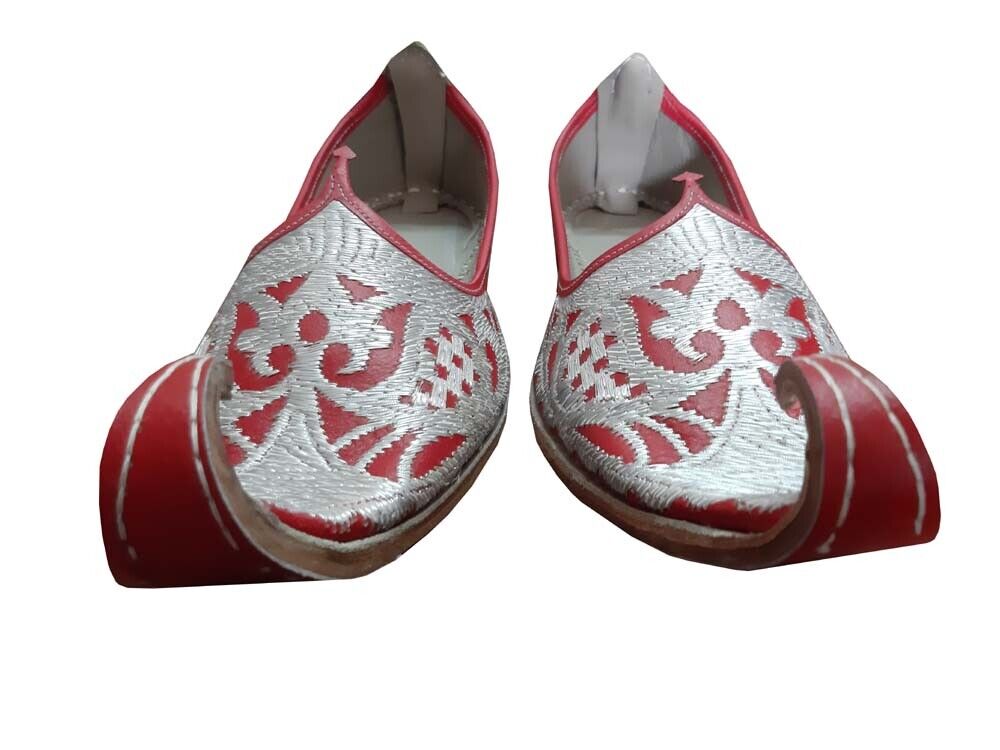 Men Shoes Leather Aladdin Khussa Mojaries Indian Loafers & Slip Ons Flip-Flops Flat US 8.5-13