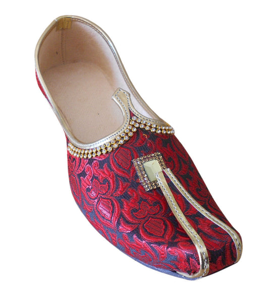 By Kalra Creations Men Shoes Wedding Jutties Sherwani Maroon Khussa Leather Mojaries Flip-Flop Flat US 6/8