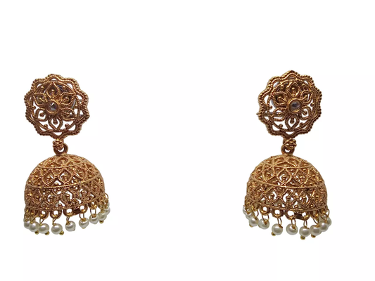 Women Kundan Polki Earrings Gold Plated Indian Bollywood Valentine's Day Gift By Kalra Creations