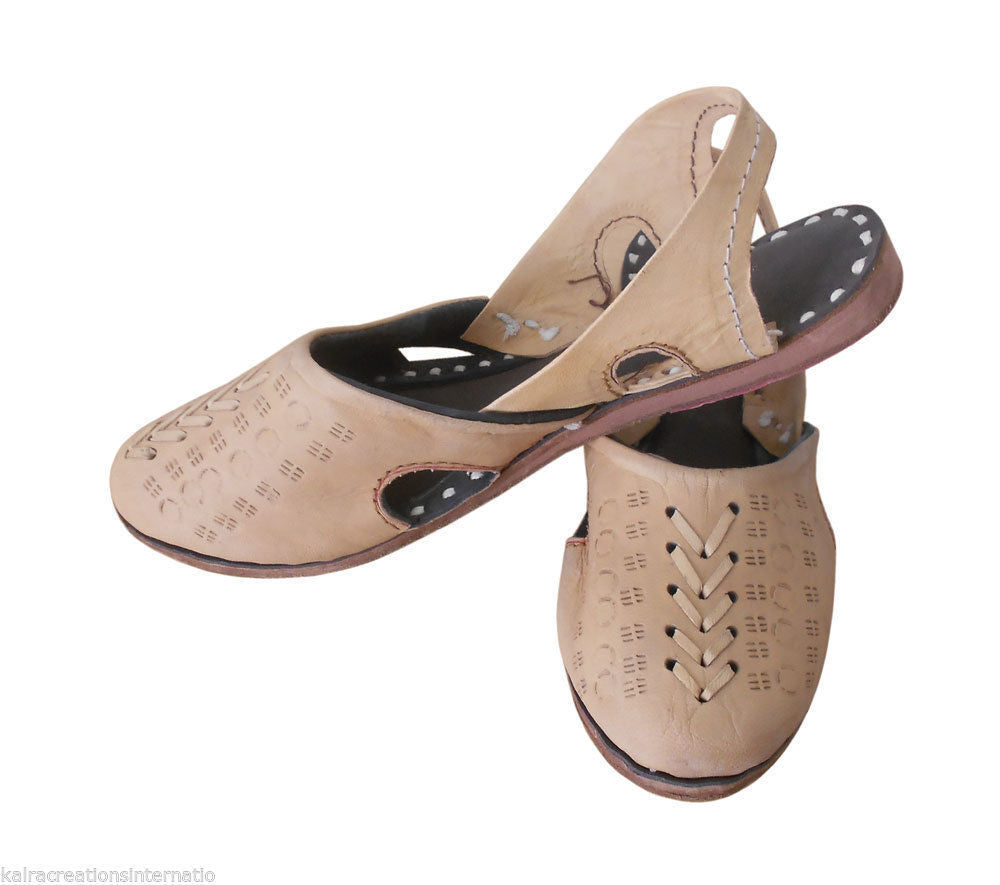 Women Shoes Indian Handmade Sandals Leather Casual Mojaries Flip-Flops Flat US 6