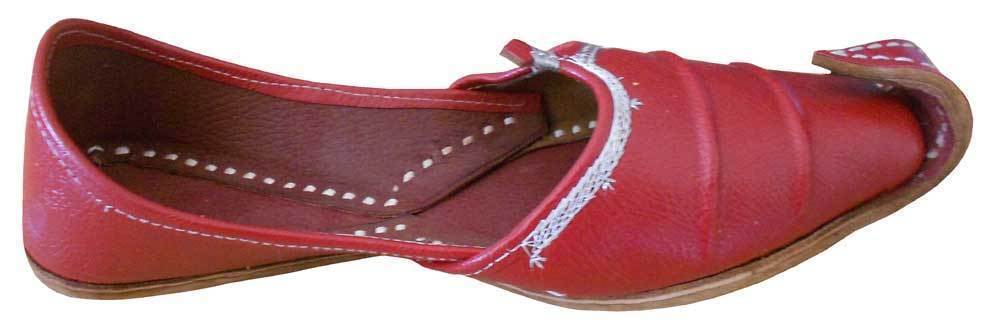 Men Shoes Indian Leather Red Mojaries Handmade Loafers Casual Jutties Khussa Flip-Flops Flat US 8.5-11.5
