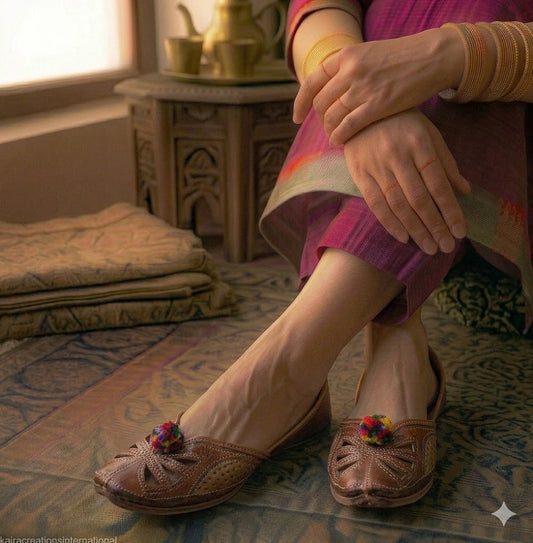 Handmade Bridal Jutti Cherry Ethnic Flats Mojari