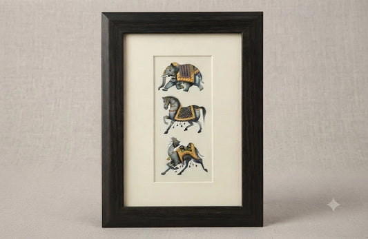 Indian Handmade Animal Painting Good Luck Wooden Painting Colorful Home Decor