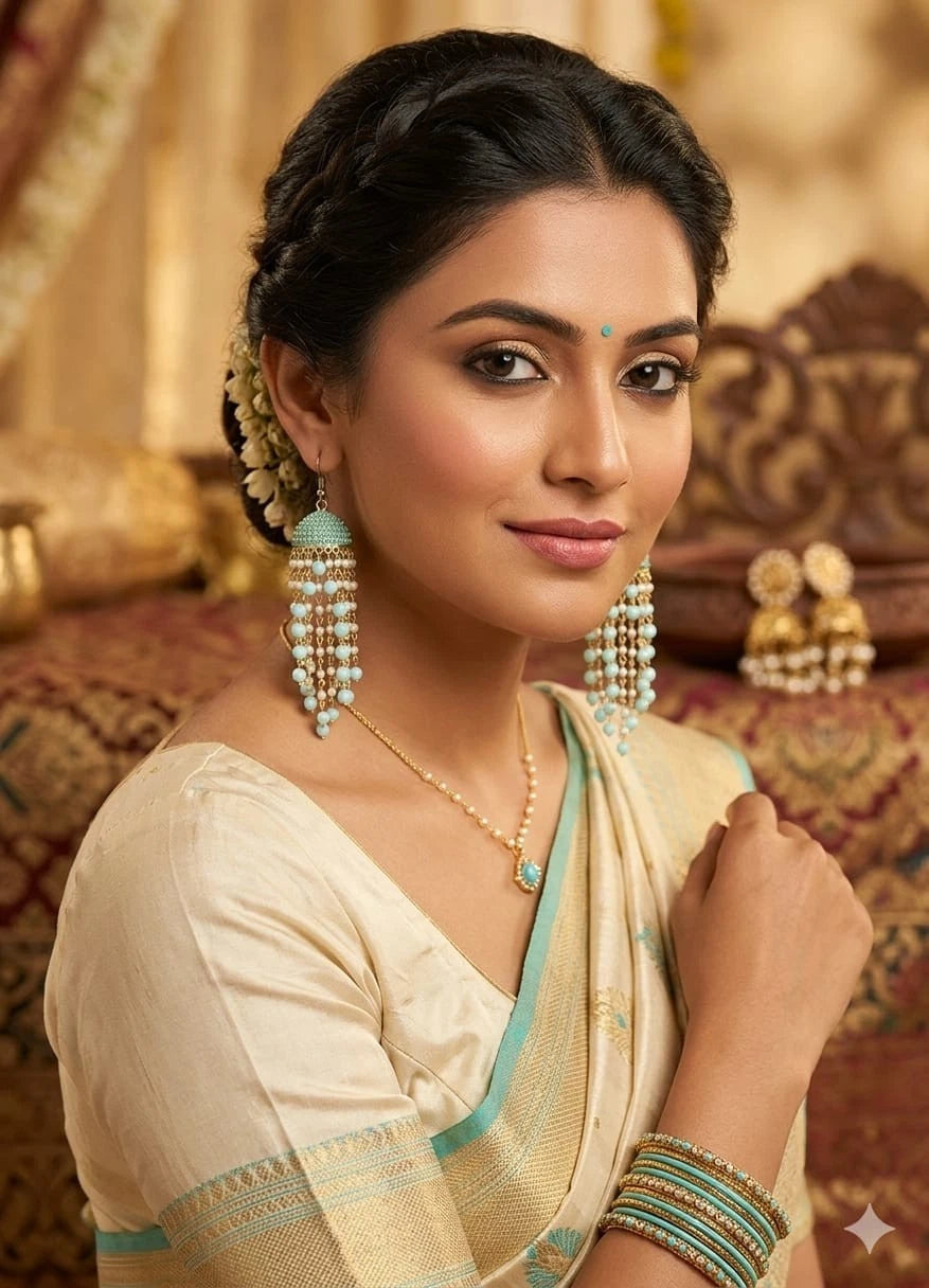 Women Earrings Brass Bridal Brass Earrings Jewelry Indian