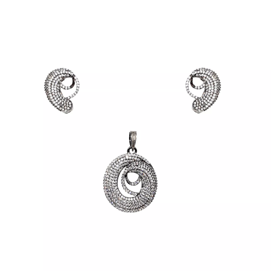 Women Pendant Earring Indian Bollywood Silver Plated Oxidised Jerkin Nags Copper