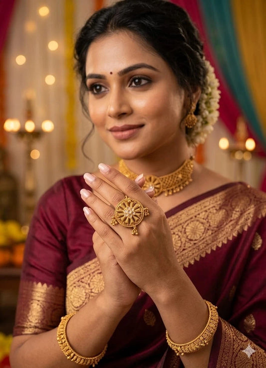 Designer Kundan Polki Ring for Women